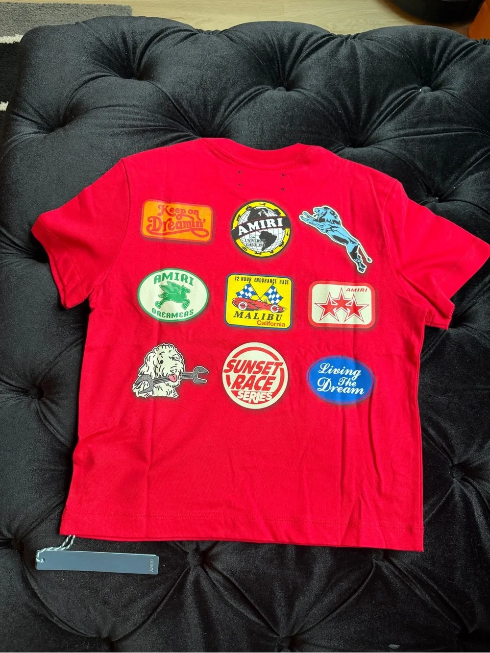 AMIRI Kids Red Crewneck Logo Tee